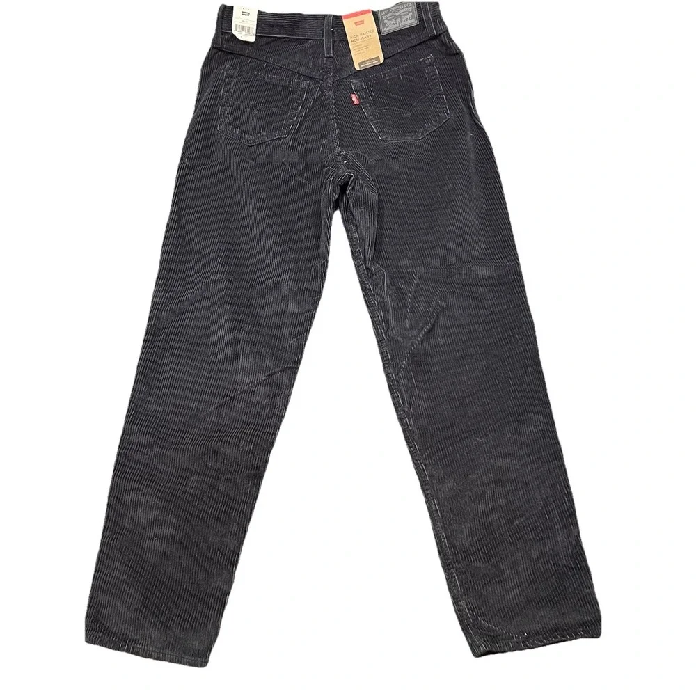 Levi's Corduroy‎ Mom Jeans Women's Size 30x30 Black Pants Tapered High Rise New